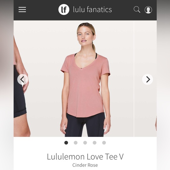 Lululemon Love Tee V Size 4  Cinder Rose - Picture 3 of 3